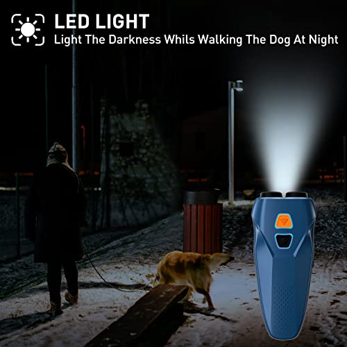 Dog Barking Control Devices Dual Sensor Anti Barking Device With Training/Deterrent Modes Dog Whistle To Stop Barking Ultrasonic Dog Barking Deterrent With Led Flashlight 25 Ft Range Rechargeable #TOP5