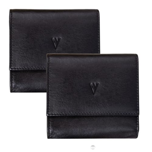 Image of WILDVIBEZ Black & red Leather Women Wallet | RFID Blocking Ladies Purse | Ultra Strong Stitching | 4 Card Slots I Lightweight I mini Wallet Women Leather | 6 Months Warranty (Pack of 2)
