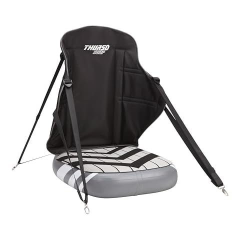 Thurso Surf Universal Inflatable Kayak Seat with Back Support - Sit-on-Top Adjustable Paddle Board Seat with Backrest Extra Sturdy Comfort for SUP, Canoe, Fishing and Boat Cover