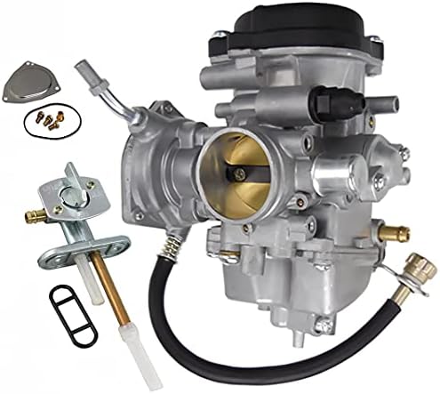 Auto-Moto YFM400 Carburetor Fits for Yamaha Grizzly 450 Carb YFM450 YFM 450 Big Bear 400 2X4 4X4 YFM400 with Fuel Tank Switch Valve Petcock