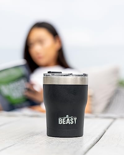 Beast 10 oz Tumbler Stainless Steel Vacuum Insulated Coffee Ice Cup Double Wall Travel Flask (Matte Black) - Thumbnail 4