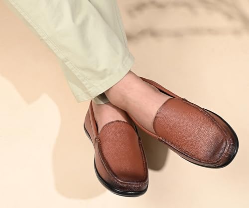 Image of LOUIS STITCH Men's Slip-On Loafers | Ultra Lightweight Slip-On Solid Formal Shoes for Men | Loafers with All-Day Comfort | LSFLPDMPU