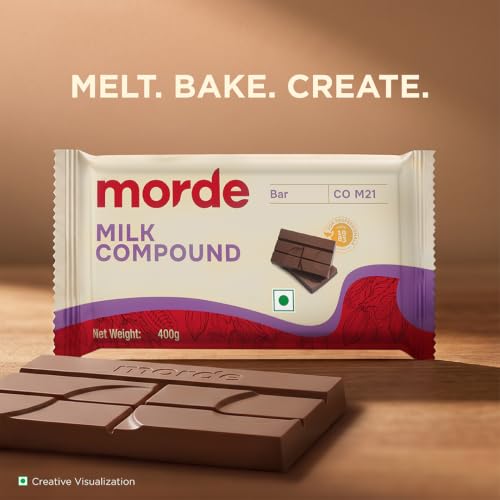 Image of Morde Milk Compound Bar (CO M21) - 400g | Ideal for Baking, Frosting, Chocolate Making, Ice Creams & Desserts
