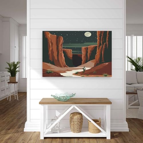 Décoration murale moderne désert cactus grande toile 60x90