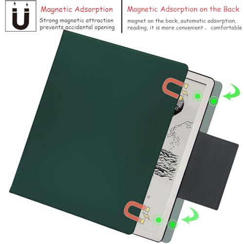 Image of Magnetic Stand Case for Kindle Scribe - Ultra-Thin Leather Cover Auto Sleep /Wake Book Folio Cover with Magnetic Pen Buckle for 10.2 Inch Kindle Scribe (2022 /2024 Release) (Green)
