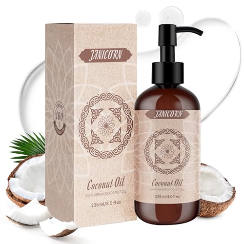 100% Pure Coconut Oil – Cold-Pressed & Unscented Carrier Oil for ...