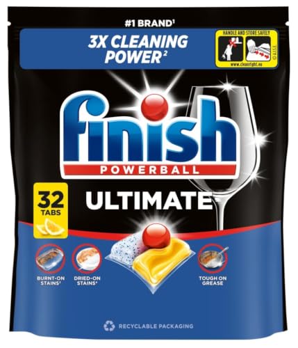 Image of Finish Ultimate All in One Dishwasher Tablets 32 Lemon
