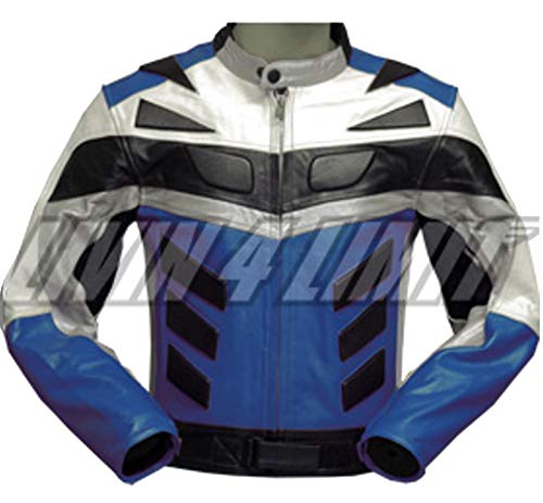 4LIMIT Sports Motorradjacke ADRENALIN Leder blau-schwarz XXS