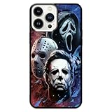 qizjio Horror Phone Case Shockproof Protective Scary Movie Scream Phone Case for iPhone 13 Pro Max Ghost Face Pattern Case
