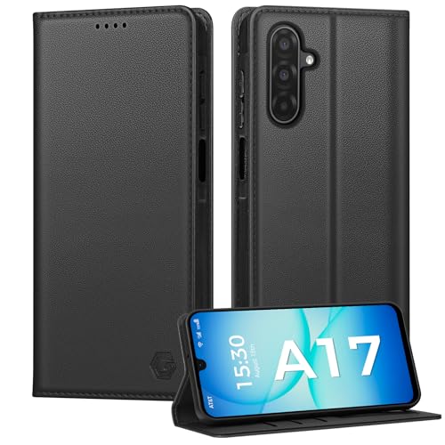Kirnntca Handyhülle für Samsung Galaxy A17 5G/4G Hülle Kartenfach Premium PU Leder Klapphülle Schutzhülle Standfunktion Tasche Flip Case für Samsung Galaxy A17 5G/4G - Schwarz
