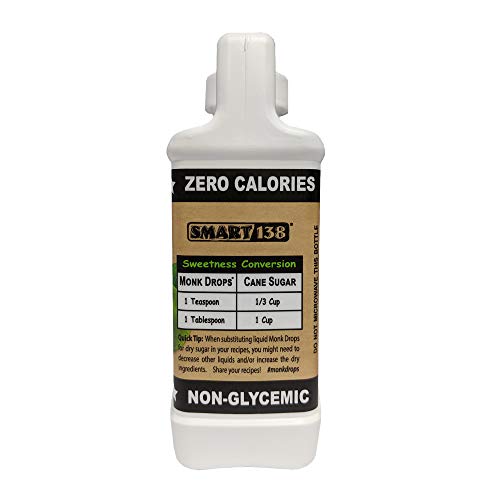 Monk Drops - 100% Monkfruit Liquid Sweetener, Zero Glycemic, Zero Calories, Zero Sugar, No Added Water, Concentrated Monk Fruit (350 Servings) (Original, 8 Fl Oz Jug)