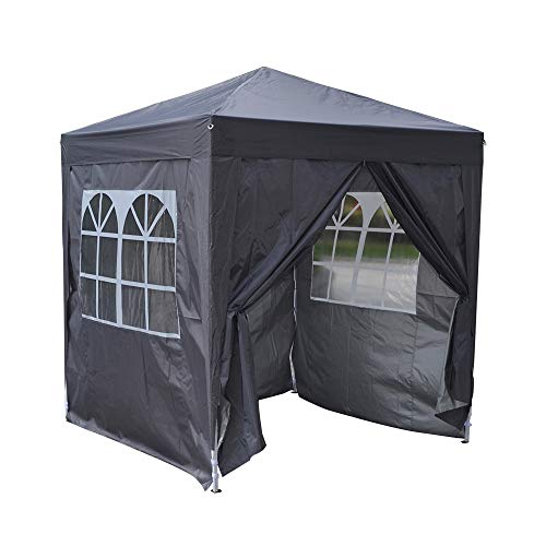 Panana 2MX2M 2.5MX2.5M 3MX3M Pop Up Gazebo Garden Party Tent With Sides Canopy Marquee (2mx2m, Gray)