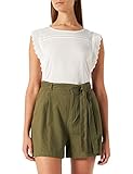 lin Springfield Short en Lin, Kaki Moyen, 38 Femme