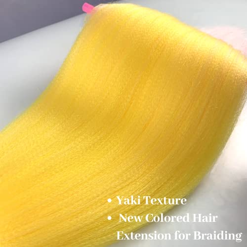 Ombre Yellow Pink Braiding Hair Pre Stretched Kanekalon Prestretched Box Braids Hair Extensions #TOP2