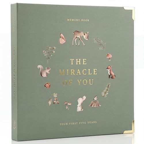 Keepsake Baby Memory Book for Boys and Girls – Timeless First 5 Year Baby Book – Neutral Journal Scrapbook or Photo Album - Record a Milestone for Every Event from Birth to Age 5