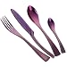 Produktbild Buyer Star 4 Stück Besteck Set Edelstahl Geschirr Bestecksets Utensil Set Lila Besteck Utensilien Stahl Steak Messer und Gabel