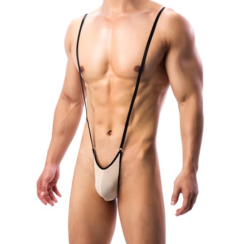 Mens Mankini Bodysuit Adjustable Thongs and G-Strings Stretch Sling Lingerie Underwear for Bikini4