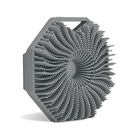 Sud Scrub® Antimicrobial Silicone Body Scrubber, Exfoliating Body Scrubber for Sensitive Skin, Eco Friendly Shower Scrubber for Body, Silicone Body Brush for Showering, Charcoal