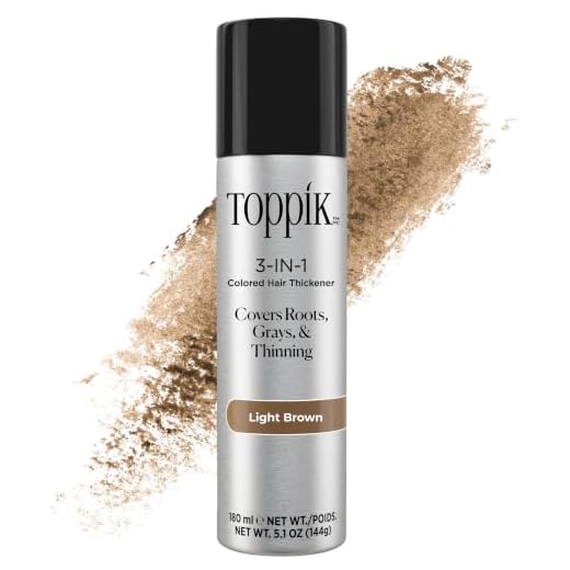 Toppik Colored Hair Thickener, Light Brown, 5.1 OZ