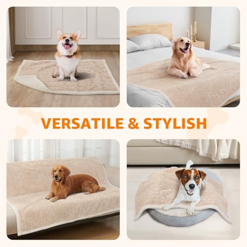 LOOBANI Cobertor de cama impermeável para cães: cobertor líquido à prova de xixi para sofá de cama,