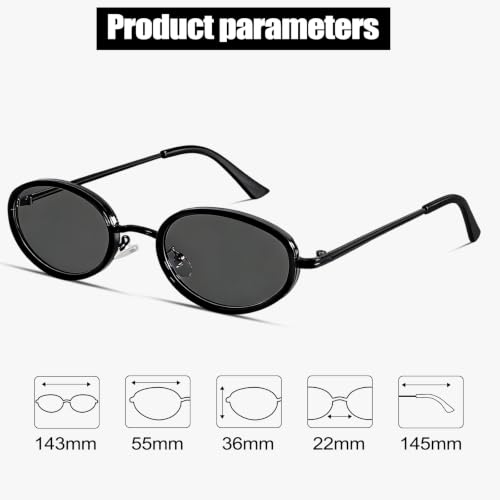 Image of boten Retro Oval Sunglasses for Women 90s Small Gold Frame Sun Glasses Lightweight Cute Chic Sunnies