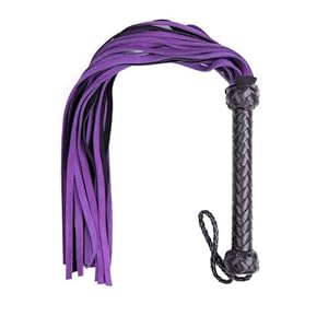 Lidylinashop Lila SM Peitsche mit geflochtenem Griff