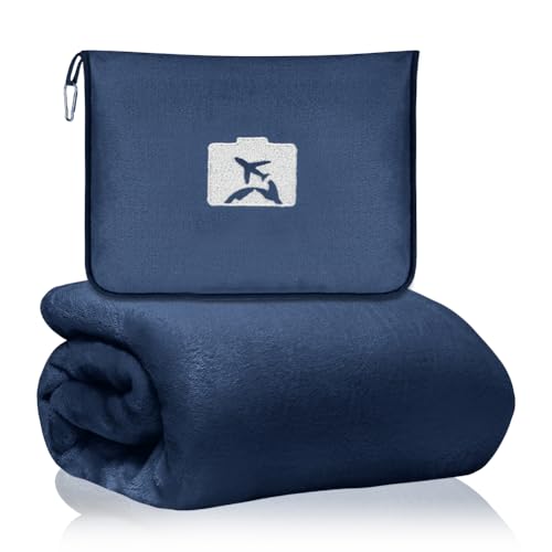 Blankets Travel Blanket Ultralight Warm - Plane Gadgets 2-in-1 Pillow Blanket (155 x 130 cm) - Ultralight Travel Blanket for Plane, Camping, Car Gadgets, Office & Home