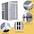 DWVO 5x4 FT Outdoor Storage Shed with Floor, All-Weather Resin Storage Shed with Lockable Door & Window, Waterproof Plastic Tool Storage for Garden, Backyard, Patio, Lawn, Gray