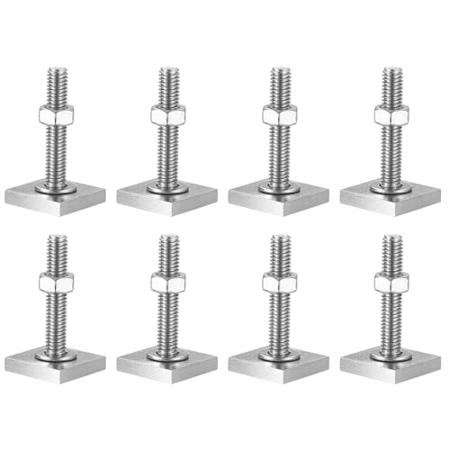 SiGuLiKeJi 8 Pcs T Track Bolts, M6 x 35 mm Roof Rack Bolts, T Track Adapter Bolt, T-Nut Adapter T Slot Bolt, T-slot Adaptor Bolts and Nuts Set with Washers, for Roof Rack Rail Carrier(M6, Square)