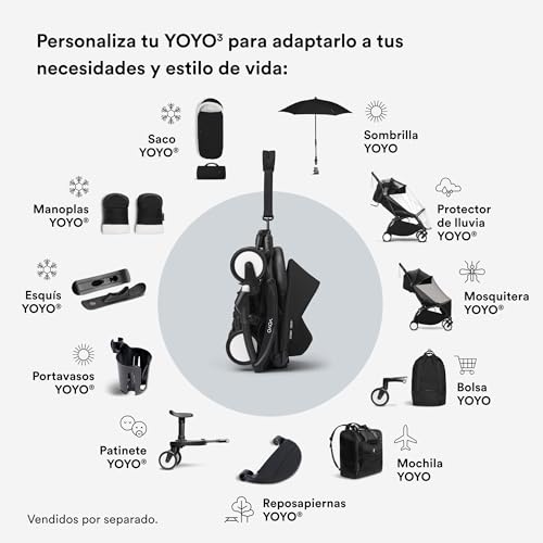 Miniatura 7 de Cochecito Yoyo3 De Stokke Con Capazo Para Recién Nacido - Incluye Chasis En Negro, Pack Color 6 Para Yoyo Negro Y Capazo Para Recién Nacido Negro