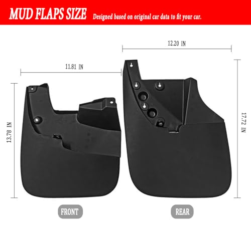 Image of Mud Flaps Mud Guards Fit for Toyota Tundra 2007-2019, Front & Rear Mud Splash Guards Accessories - 4 Pc, Black,(LAN-Tundra 07-19)