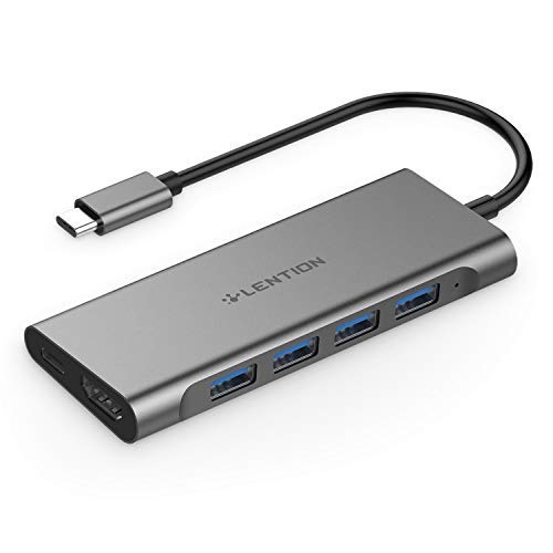 USB-C Hub Multiport with 4K HDMI, 100W PD, 4 USB 3.0, Type C Charging Compatible with 2025-2016 MacBook Pro, New Mac Air & Surface, Chromebook, More, Stable Driver Adapter (CB-C35, Space Gray)