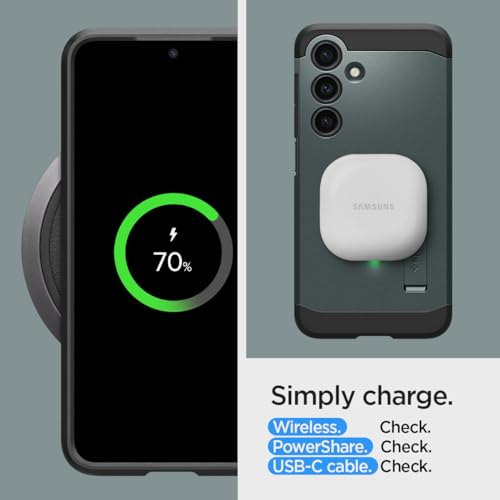 Spigen Tough Armor Designed for Galaxy S24 Plus Case (2024) [Kickstand] [Military-Grade Protection] - Abyss Green - Thumbnail 7