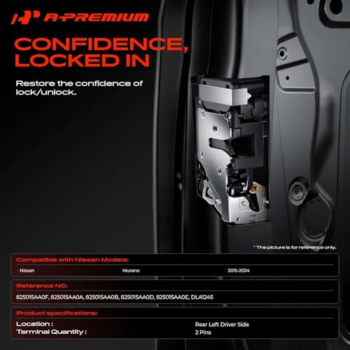 Image of A-Premium Rear Left Driver Side Door Lock Actuator Compatible with Nissan Murano 2015-2024