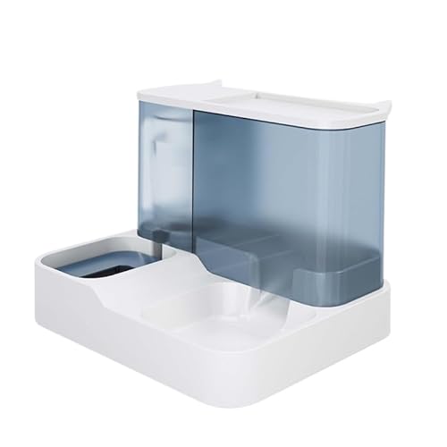 Mizoki 猫用自動給餌機・飲水機 大容量乾湿分離ボウル 重力シフォン方式 自動補給 家庭用ペット用品 見た目シンプル 洗浄便利