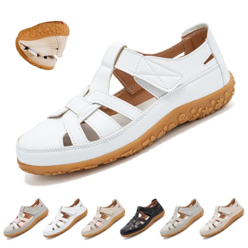 Sandales orthopédiques femme cuir semelle souple bout fermé style bohème