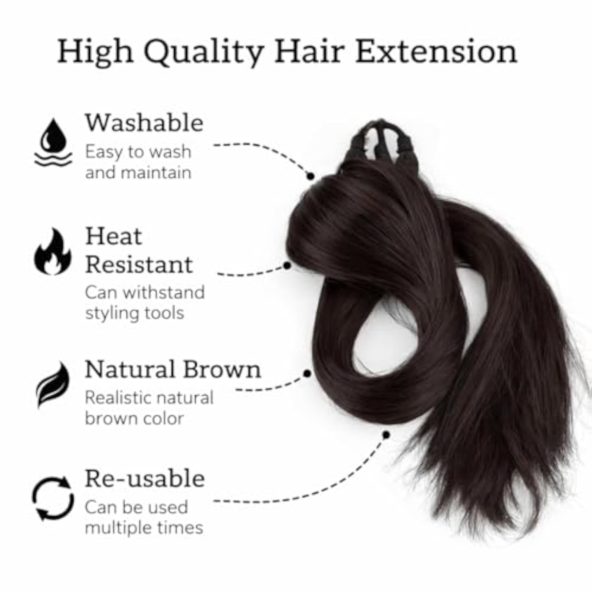 Fake Long Extensions Hair for Women & Girls