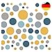 Little Deco 86 Kreise Wandtattoo Kinderzimmer Punkte Wandsticker Set Aufkleber Wanddeko Spielzimmer Babyzimmer Kinder Schlafen Blau Gelb Mint DL608