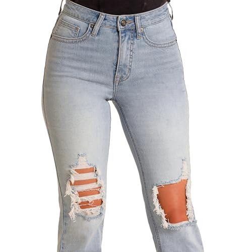 Rock & Roll Denim and High Rise Straight Cropped Jeans4