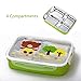 Produktbild No branded Food Box Bento Lunch Box 304Stainless Stahl Nette Karikatur-Kinder Tragbare Picknick Schule gesunde umweltfreundliche Lebensmittel Lagerbehälter Bento Box (Color : Green 4 compartments)