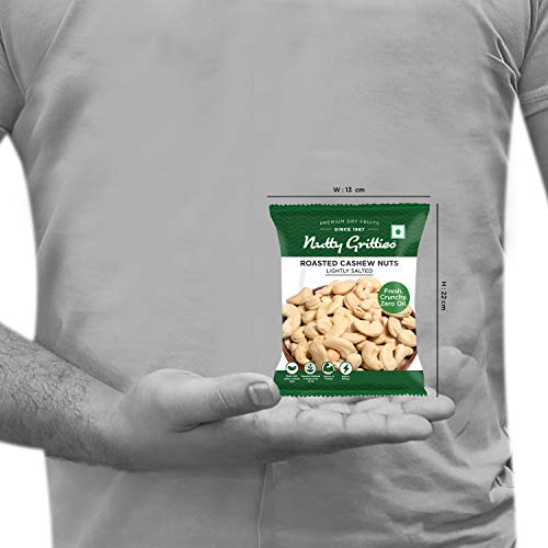 Image of Nutty Gritties Roasted Cashews, Lightly Salted, Dry Roasted, Non Fried, Zero Oil, Crunchy Healthy Snack - 420g (PACK OF 20)