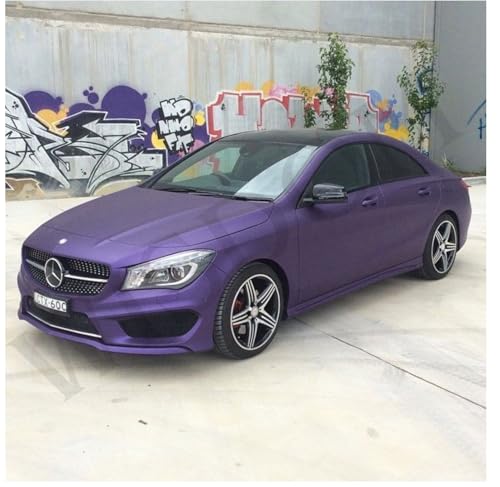 Image of WISDOM Purple Metallic Metallic Vehicle Wrap Vinyl Matt Finish Easy Apply Air-Release Weatherproof DIY Car & Motorcycle (Purple Metallic, 20 Inch X 7 Feet)