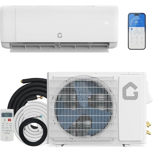 24,000 BTU Mini Split Air Conditioner, 19 SEER 230V Wifi Enabled Split AC/Heater, Ductless Inverter Split-System AC Unit with Remote Control and Insta