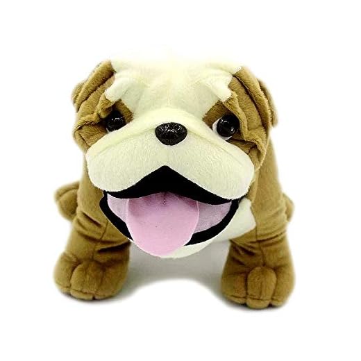 VACHICHI Animales de Peluche realistas Bulldog inglés Peluche Realista Animales de Peluche Cachorro de Perro, 30 cm