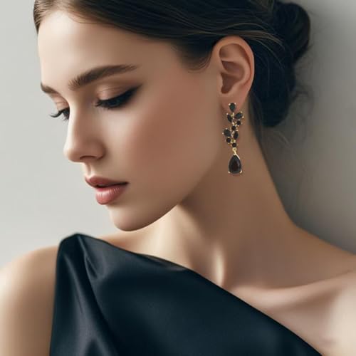 Teardrop Wedding Bridal Dangle Earrings for Brides Birdesmaid,Crystal Cubic Zirconia Chandelier Dangling Earring Gold/Silver Plated Diamond Drop Earrings for Prom Pageant2