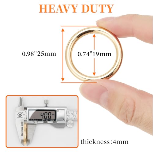 QIUTIMIY 15 Stück nahtlos verschweißte O-Ringe aus Metall, Mehrzweck-O-Ring-Beschläge für Hundehalsbänder, Makramee-Ringe,Pistolenschwarz,19 mm