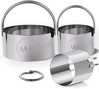 MHY KITCHEN Biscuit Cutters for Baking - Set of 3 Premium Quality Stainless Steel Circle Cookie Cutters with Double Handles for Round Cookies, Donuts and Dough Cutting - Professional Baking Dough Tool