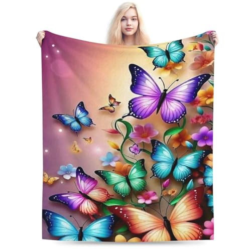 Colorful Butterflies Quilted Blanket NCU0VL054