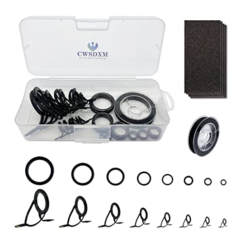 Cwsdxm Fishing Rod Repair Kit 8 Sizes 16Pcs Fishing Rod Guides And 16Pcs Ceramic Guides Ring Fishing Rod Repair Replacement Kit #TOP17