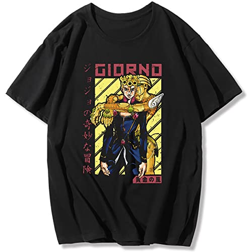 itachigo JoJo's Bizarre Adventure Camiseta Hombres/Mujeres Casual Cuello Redondo Manga Corta Tops Anime Estampado Streetwear Camiseta Cover